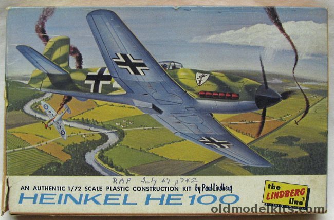 Lindberg 1/72 Heinkel He-100, 435-29 plastic model kit
